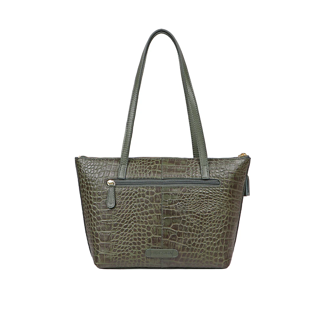 Cusco 01 Green Leather Tote Bag - Image 3
