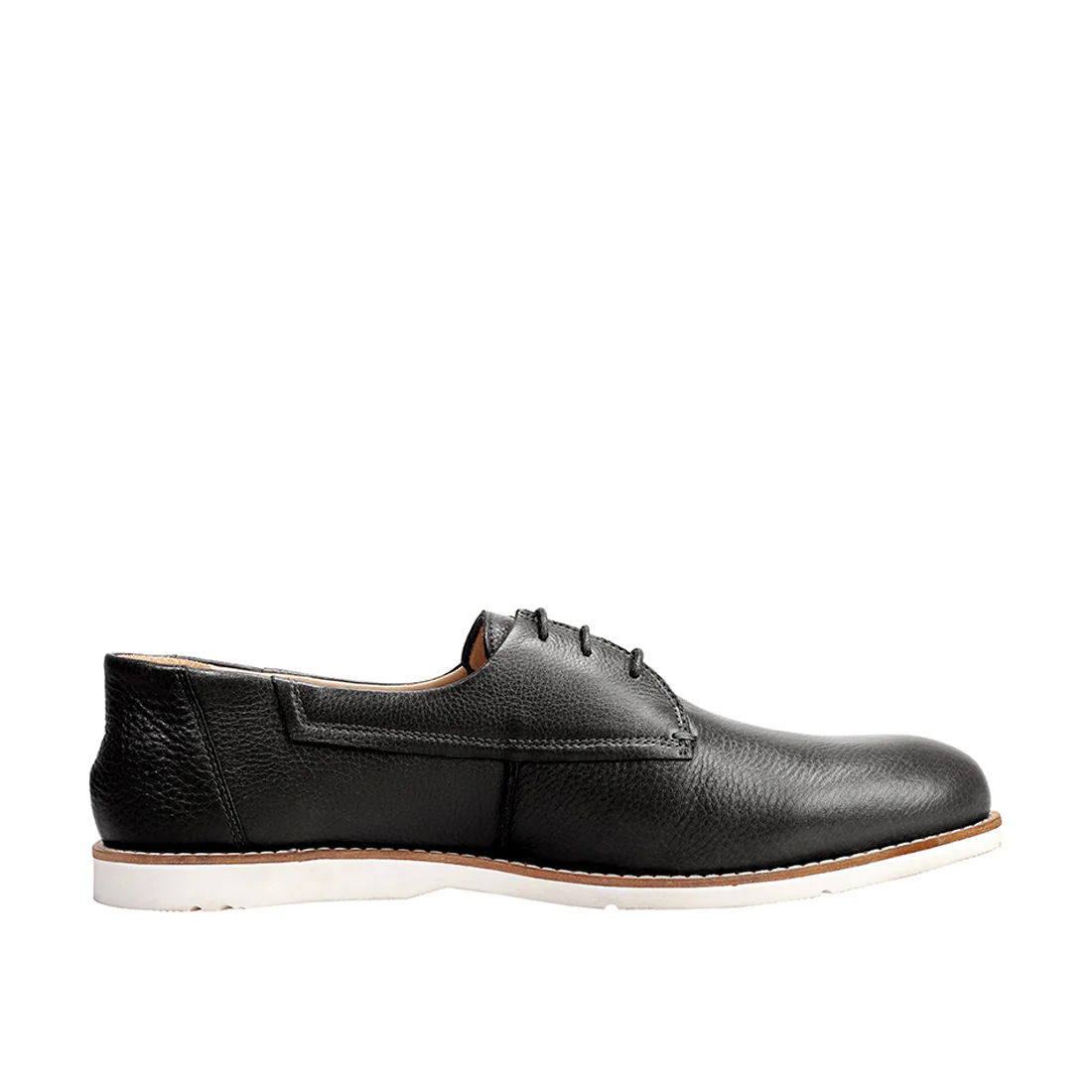 David Men's Black Leather Derby Shoes - Image 2