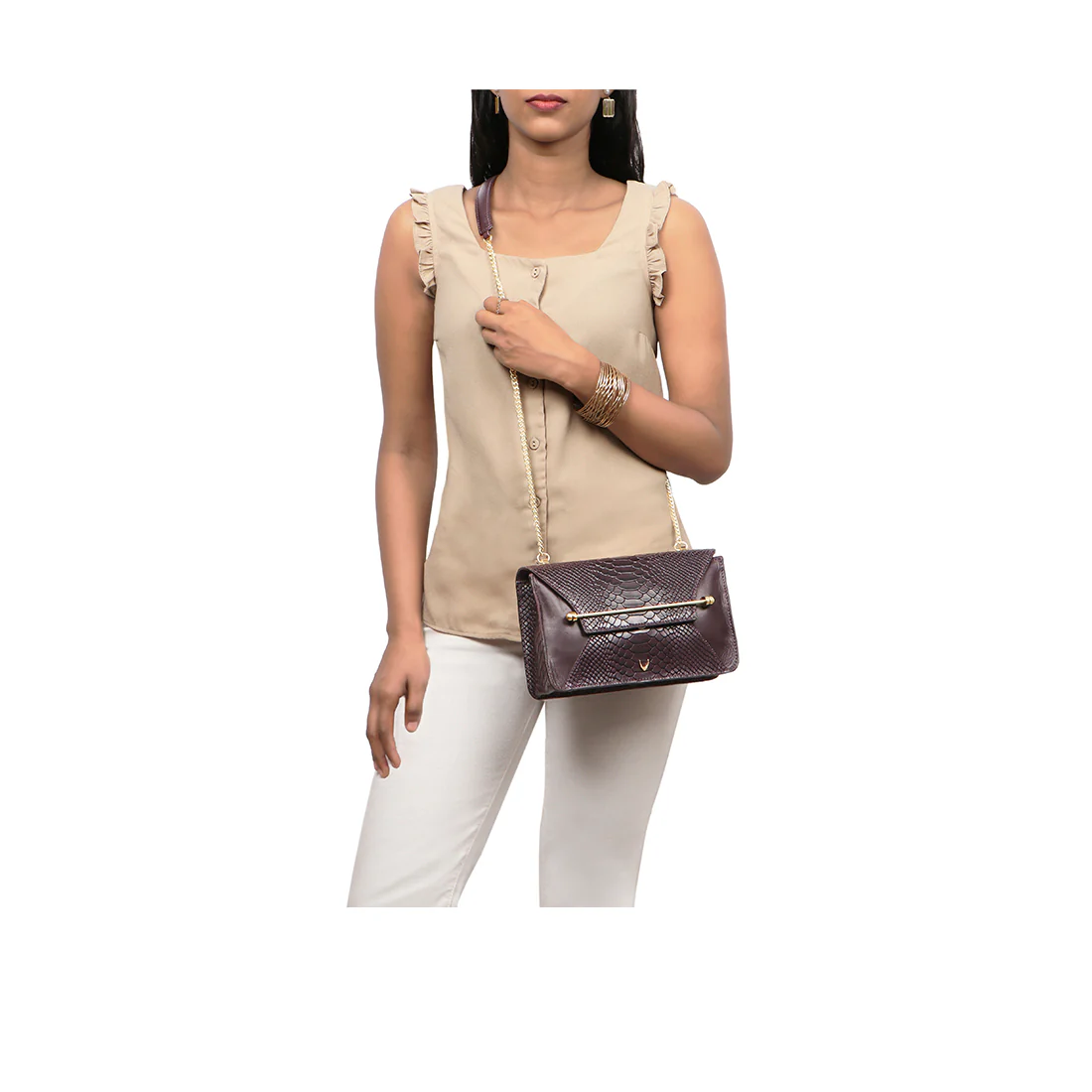 Delilah 01 Purple Leather Sling Bag