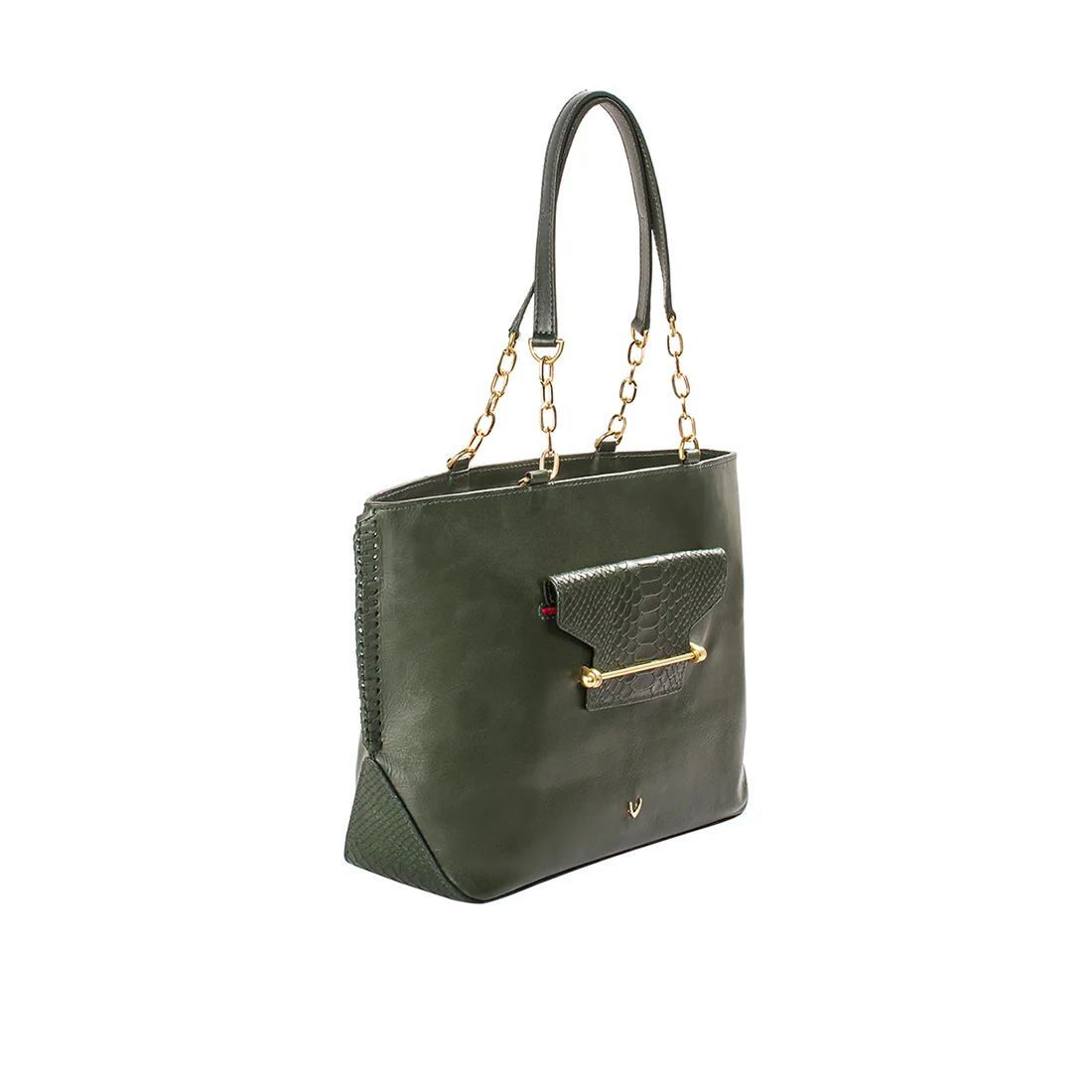 Delilah 03 Green Leather Tote Bag - Image 2