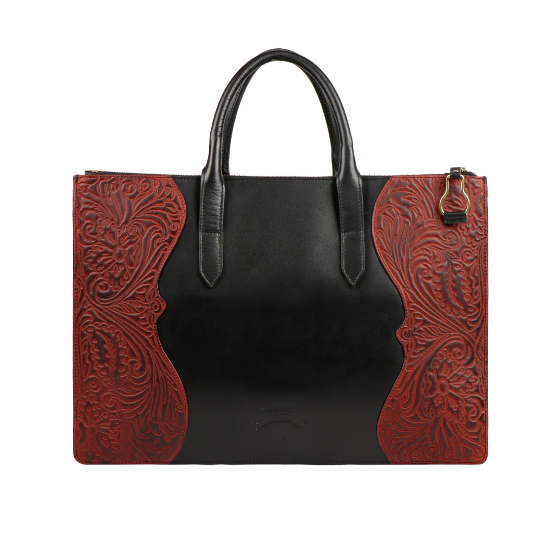Desert Wind 01 Black Leather Laptop Bag - Image 3