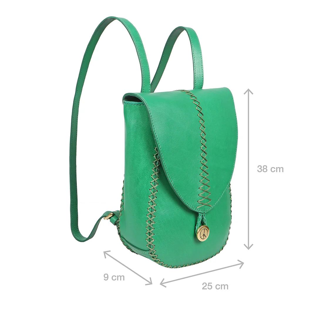 Donna 02 Green Leather Backpack - Image 3