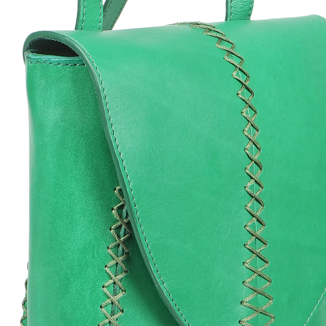 Donna 02 Green Leather Backpack - Image 5