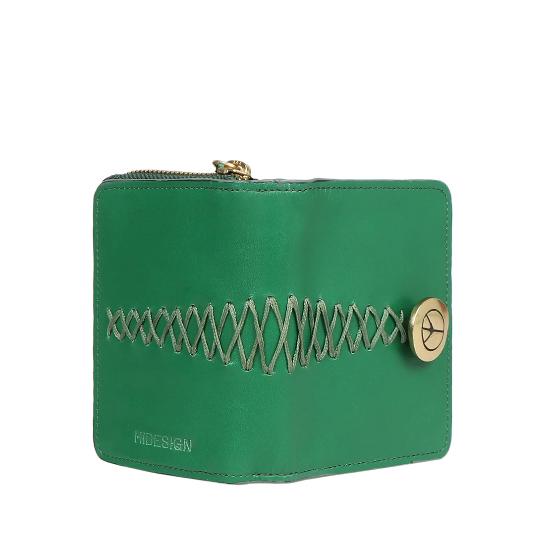 Donna W2 Green Leather Trifold Wallet - Image 7
