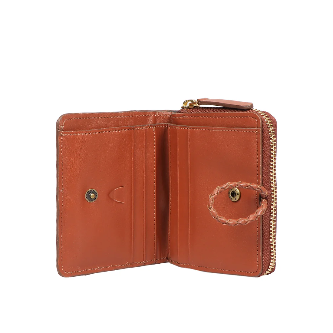 Donna W2 Tan Leather Trifold Wallet - Image 7