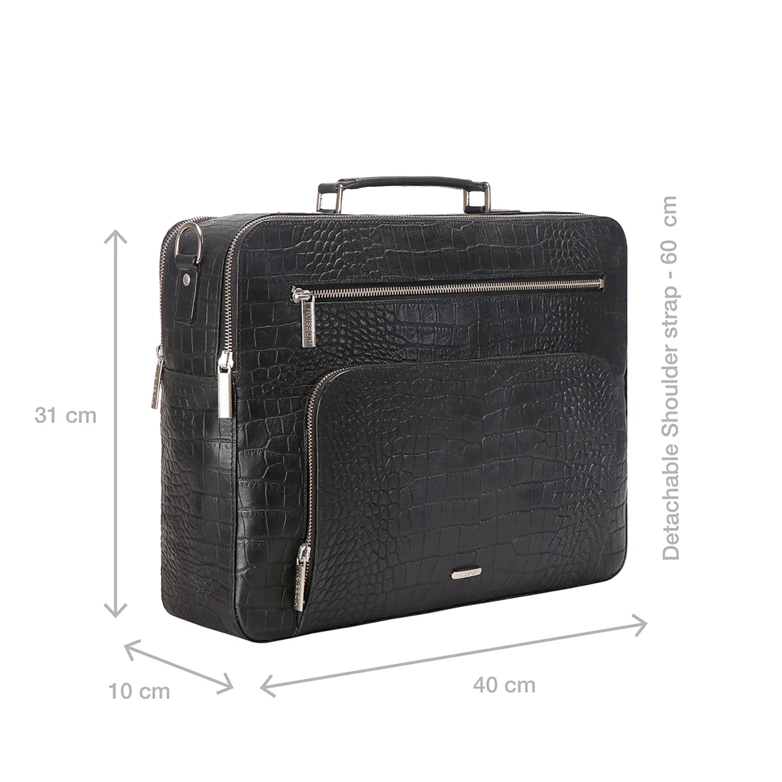 Draper 01 Black Leather Briefcase - Image 2