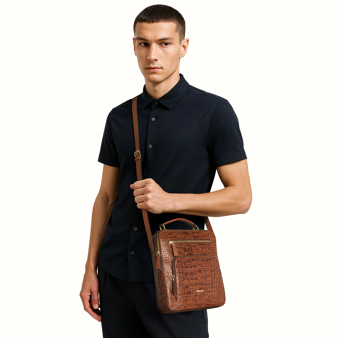 Draper 02 Tan Leather Crossbody - Image 2