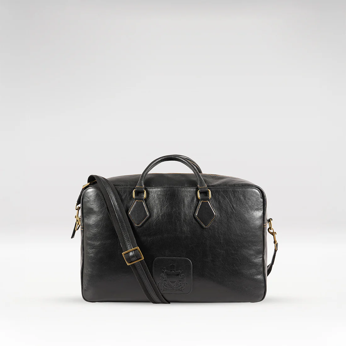 Duke 02 Black Leather Duffle Bag