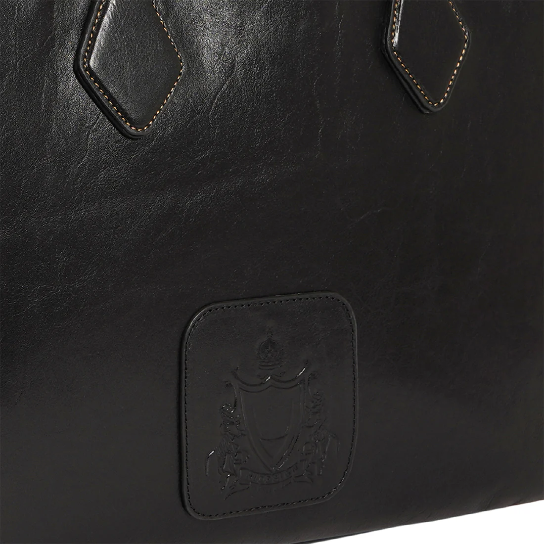 Duke 02 Black Leather Duffle Bag - Image 4