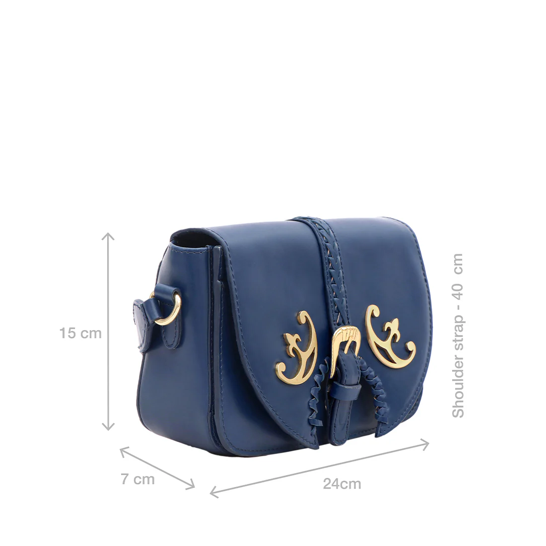 Durango 01 Blue Leather Crossbody - Image 3