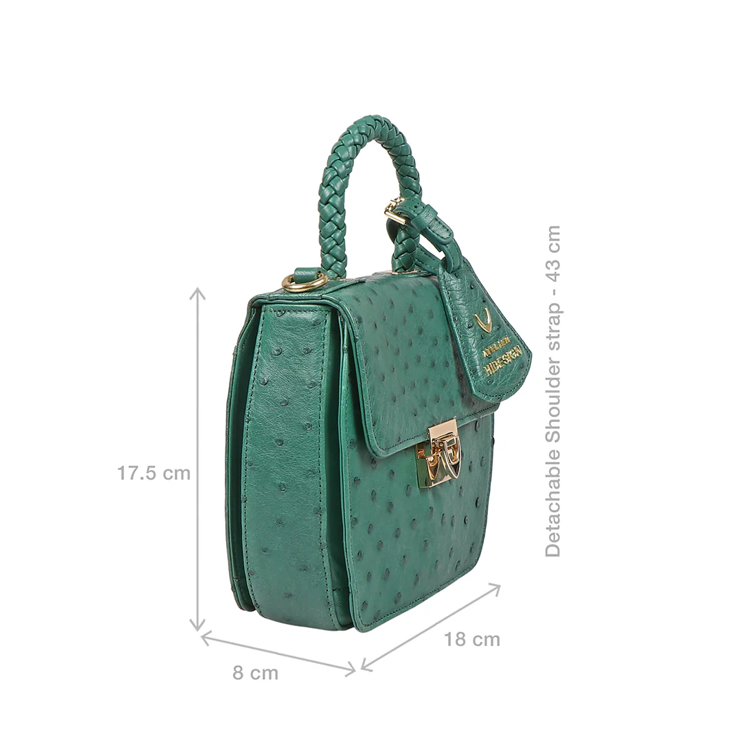 Eda 04 Green Leather Sling Bag - Image 3