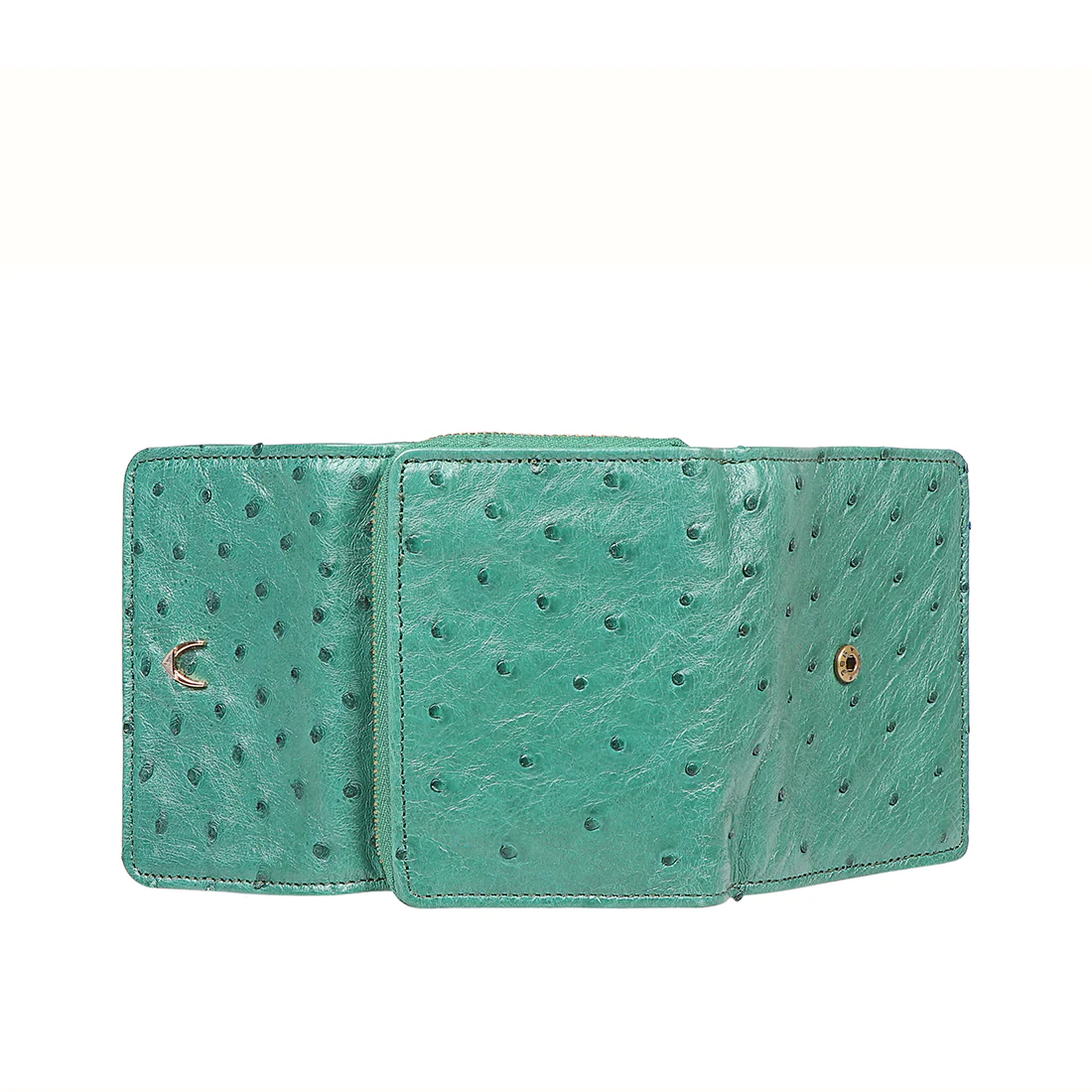 Eda W2 Green Leather Trifold Wallet - Image 5