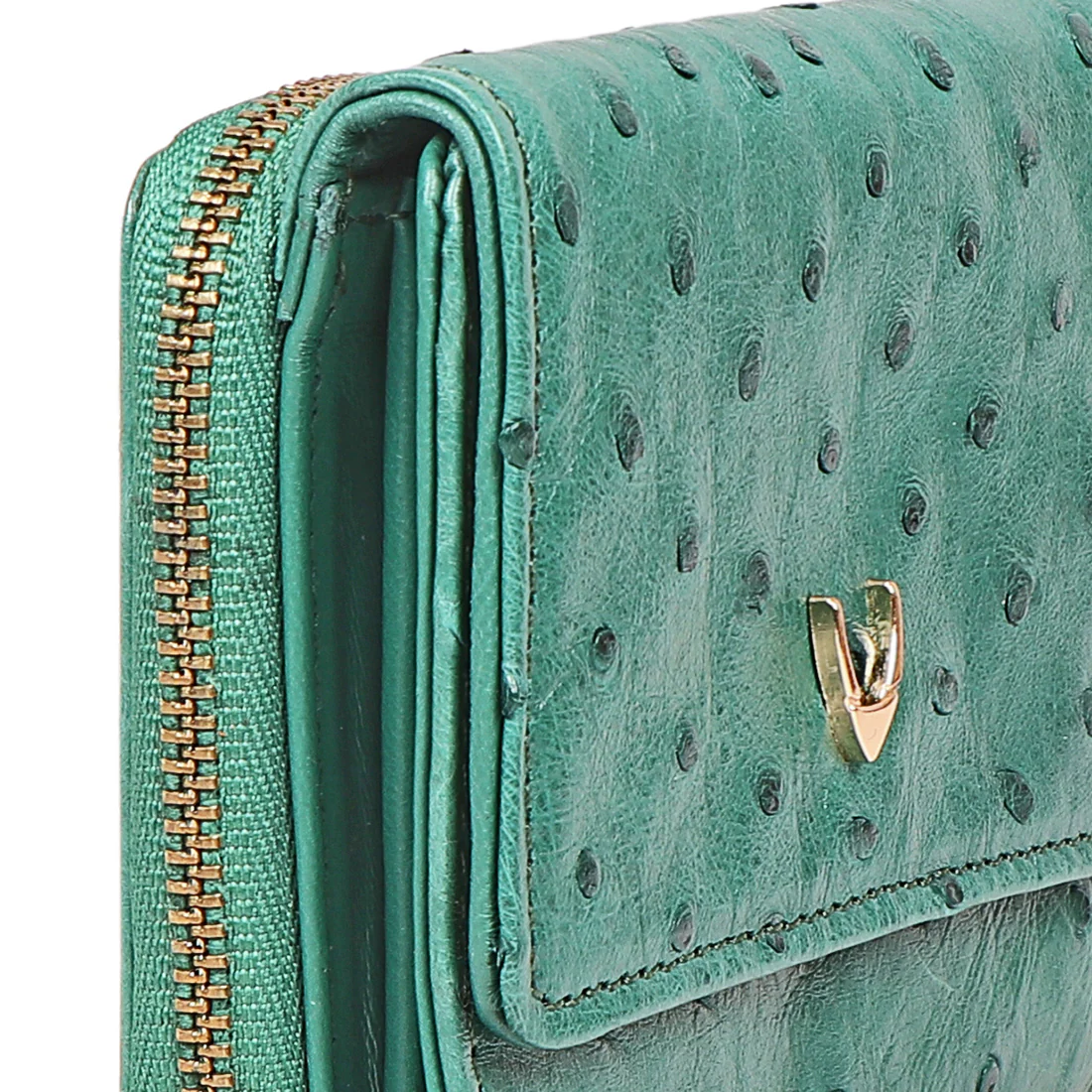 Eda W2 Green Leather Trifold Wallet - Image 8
