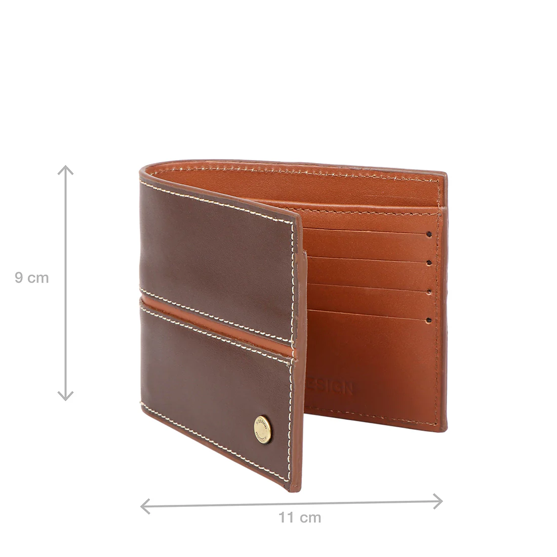 Ee 337-017 Brown Leather Bi-Fold Wallet - Image 4