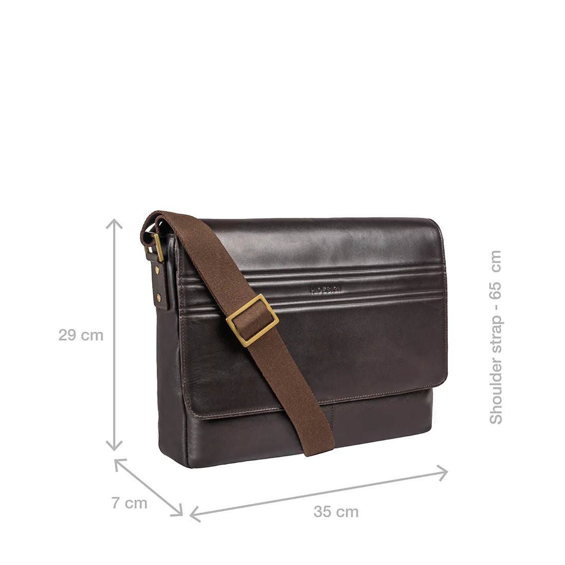 Ee Adam 01 Brown Leather  Messenger Bag - Image 2