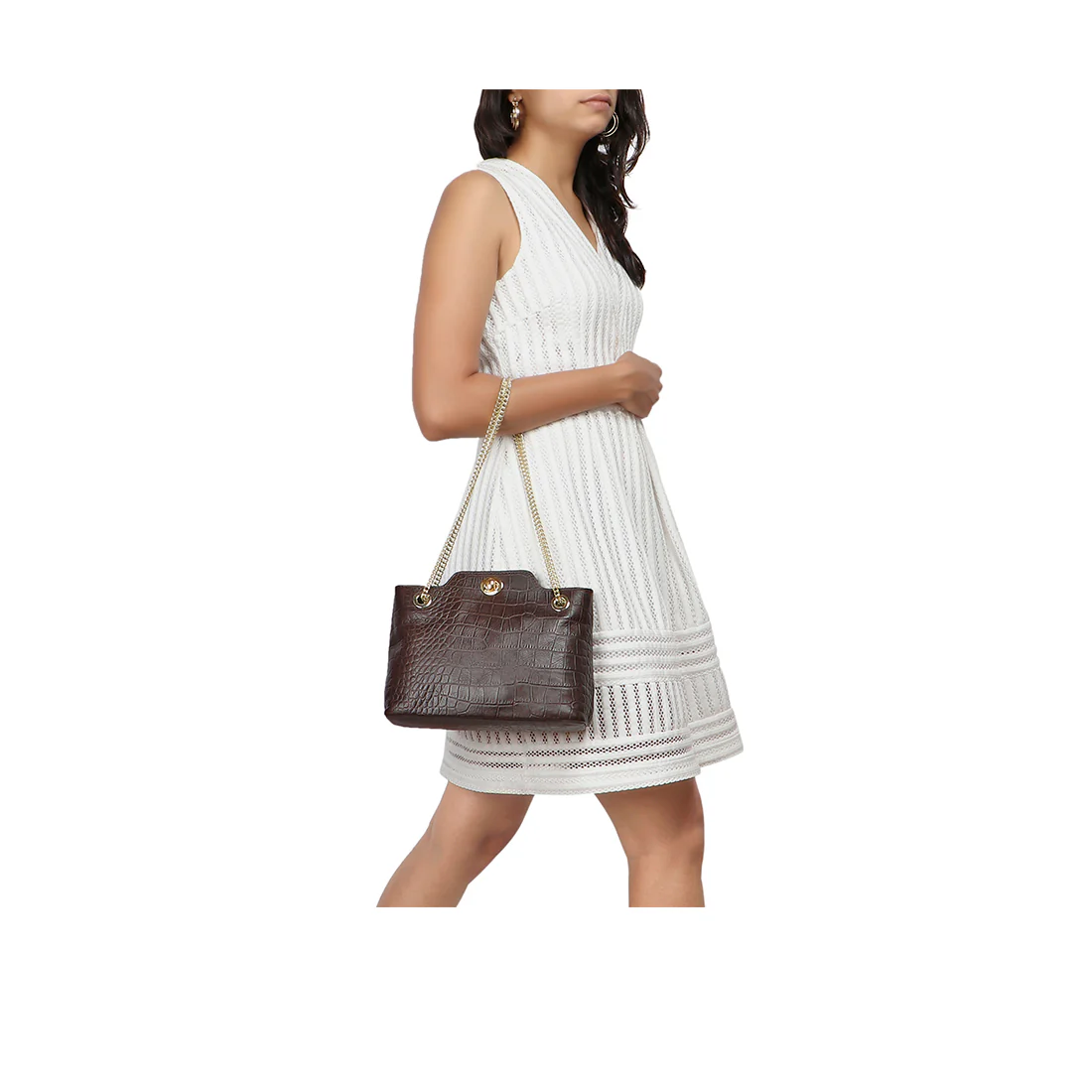 Ee Aliya 01 Brown Leather Shoulder Bag