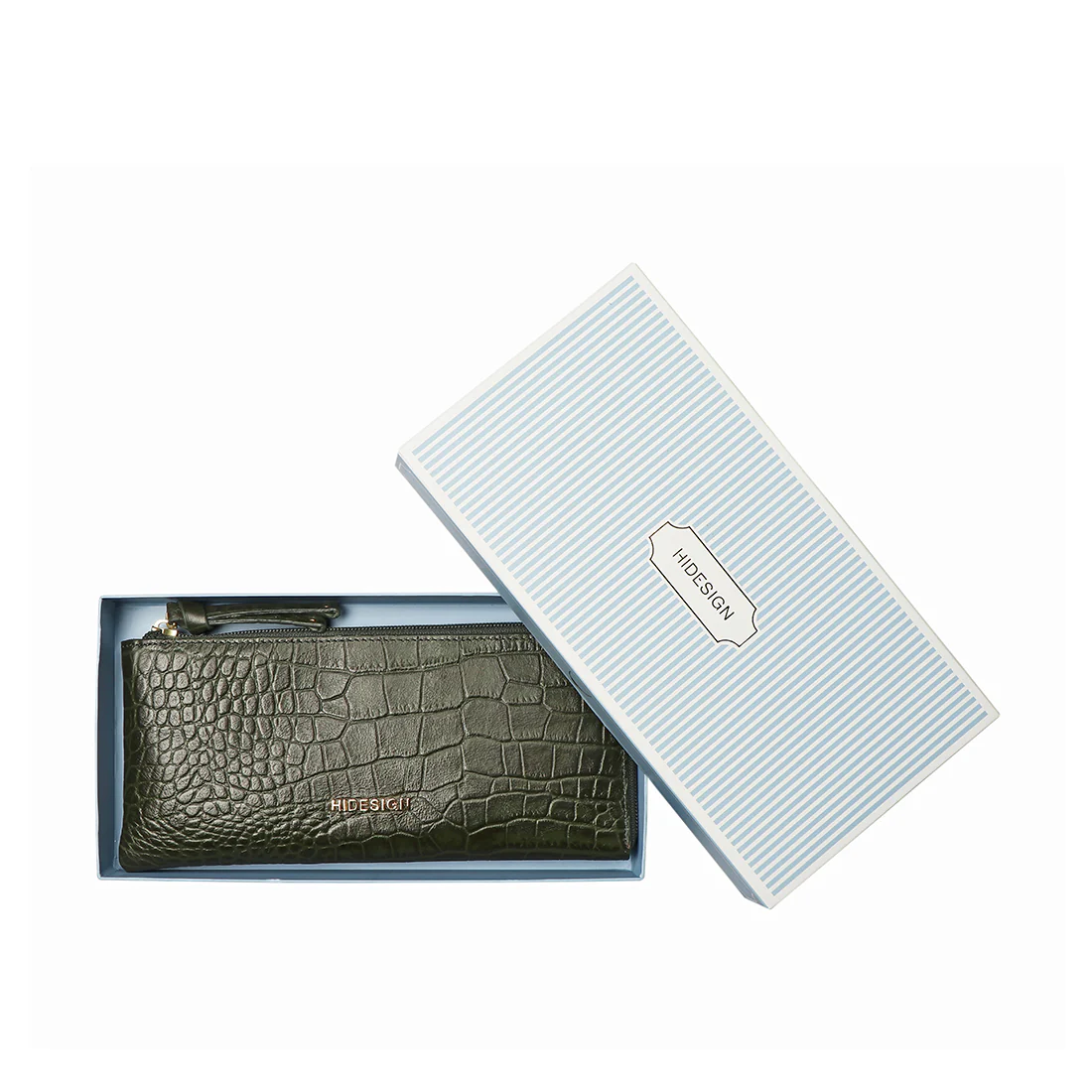 Ee Angara W1-M Green Leather Zip Around Wallet - Image 6
