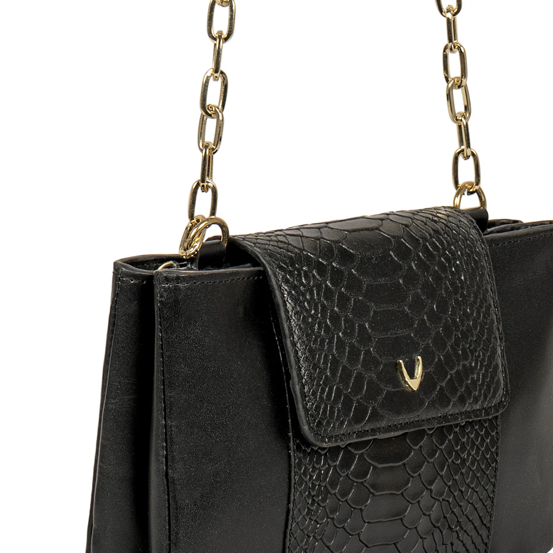 Ee Aquarius 01 Black Leather Shoulder Bag - Image 6