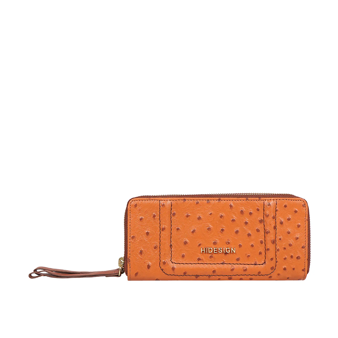 Ee Aspen W2-M Tan Leather Double Zip Around Wallet