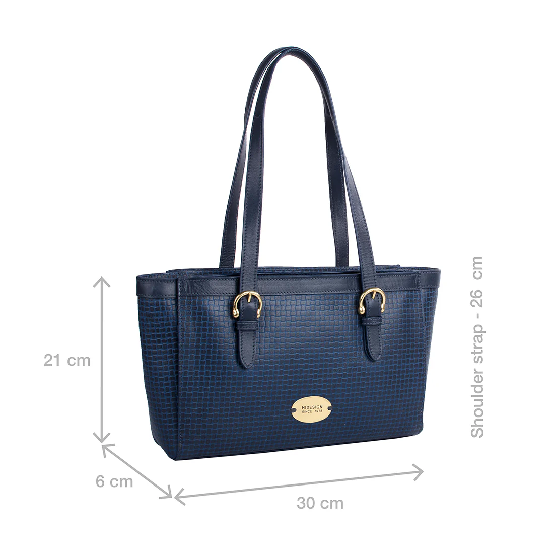 Ee Dubai 01 Blue Leather Tote Bag - Image 3