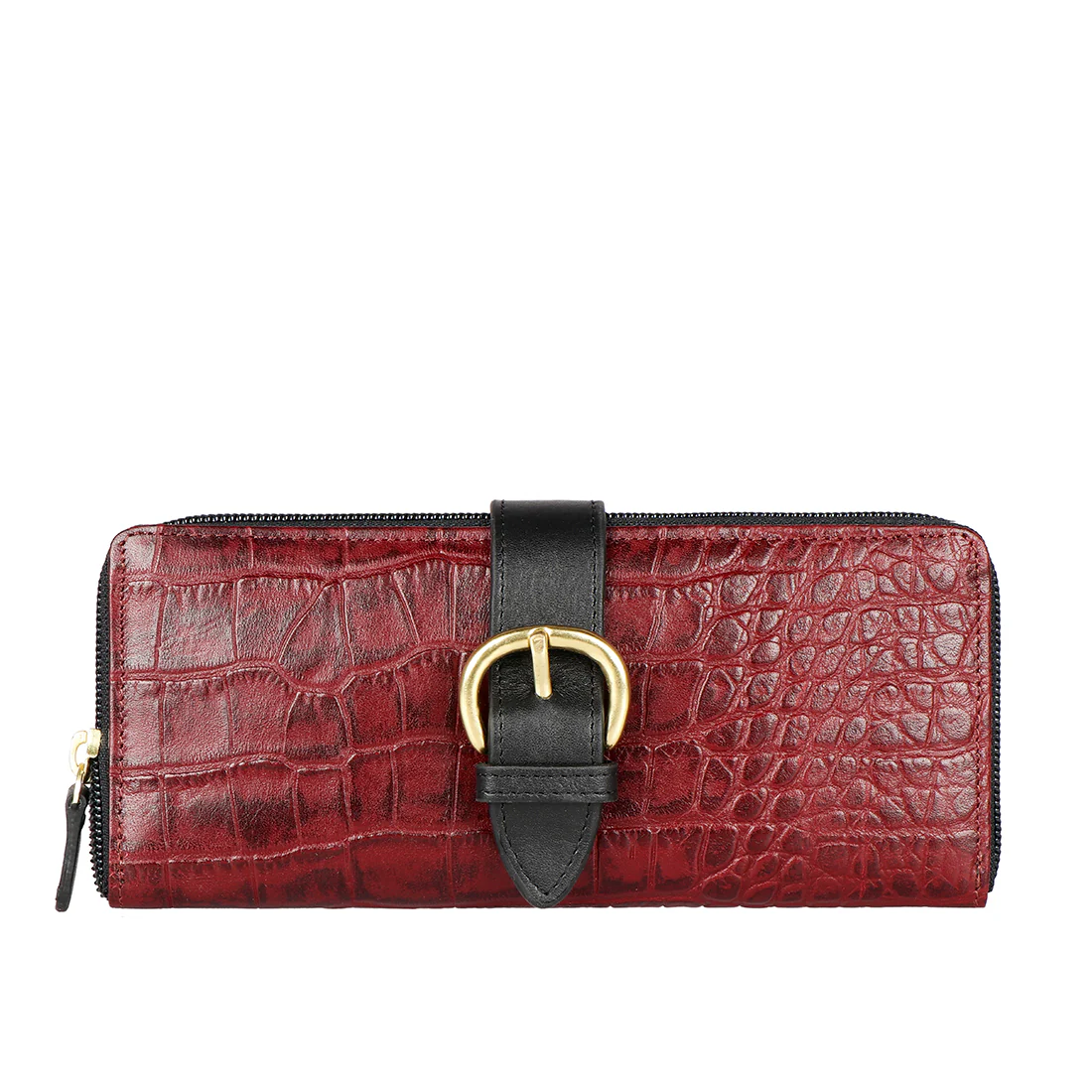 Ee Eliza W1-M Red Leather Zip Around Wallet