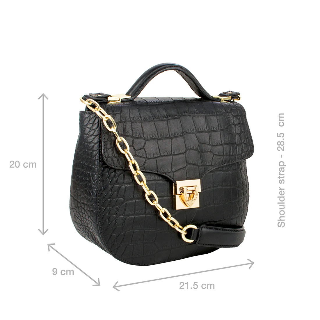 Ee Elsa Black Leather Satchel - Image 2