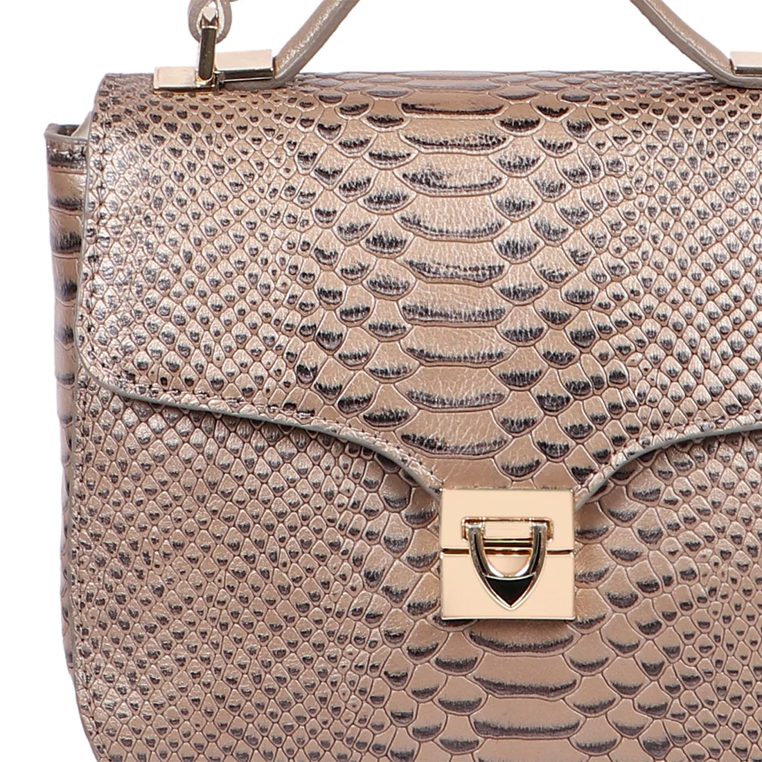Ee Elsa Grey Leather Satchel - Image 4