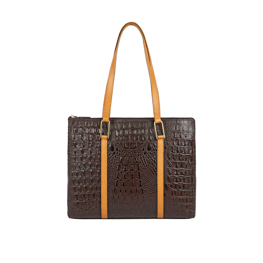 Ee Fuschia 02 Brown Leather Tote Bag