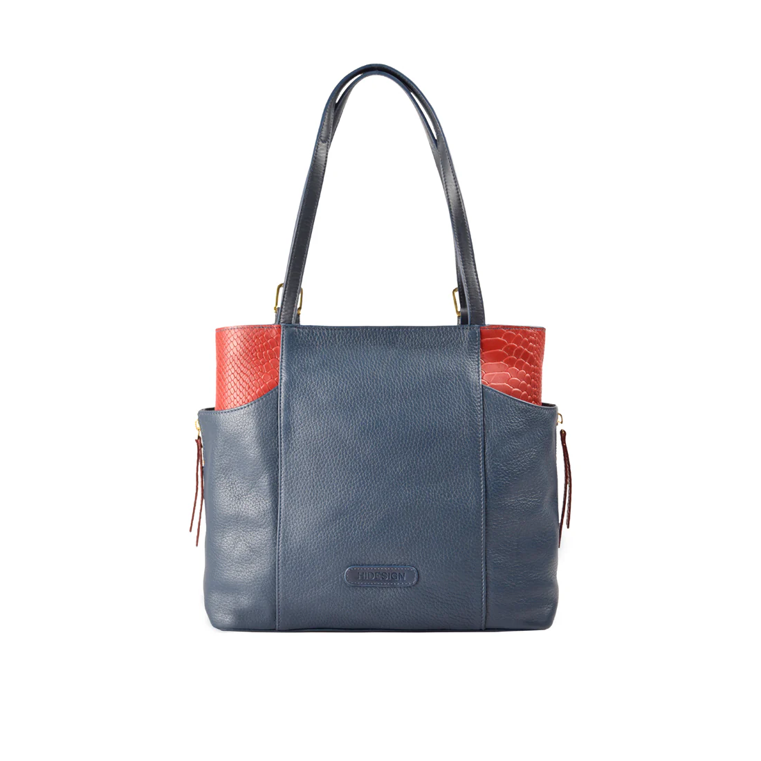Ee Gemini 01 Blue Leather Tote Bag - Image 4