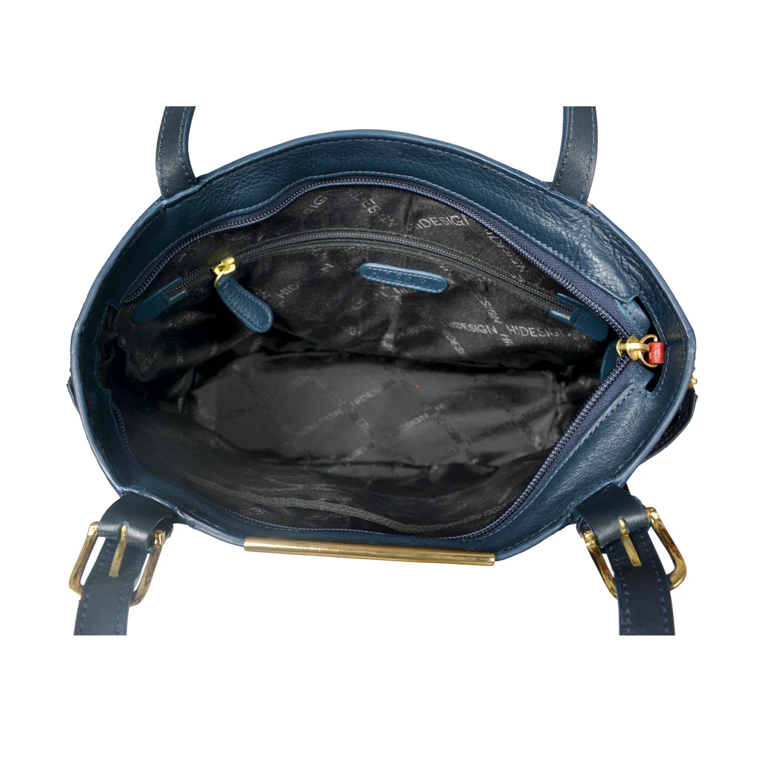 Ee Gemini 01 Blue Leather Tote Bag - Image 5