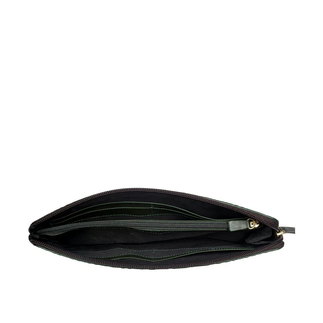 Ee Gemini W1  Green Leather Zip Around Wallet - Image 4