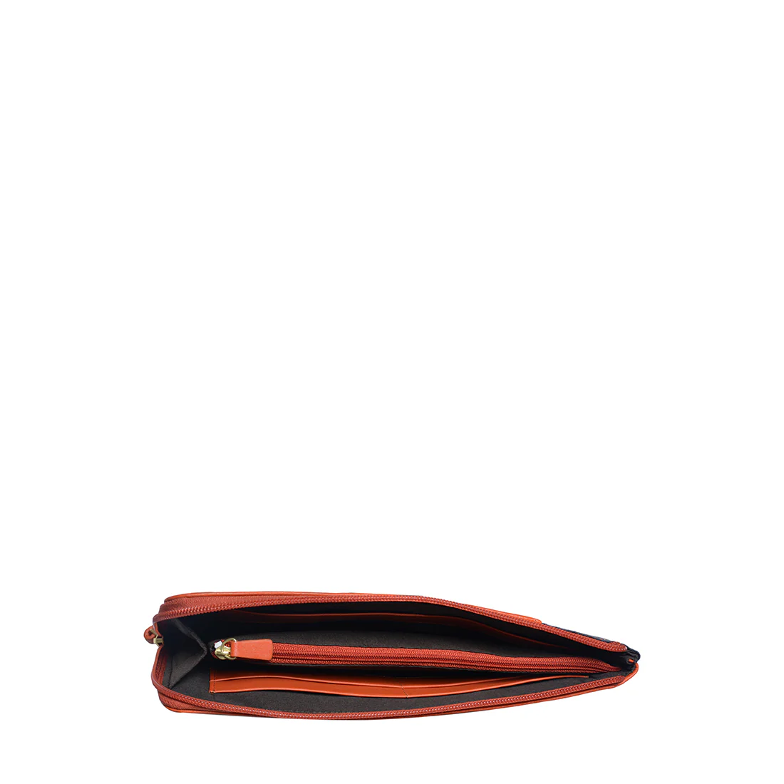 Ee Gemini W2  Orange Leather Zip Around Wallet - Image 4