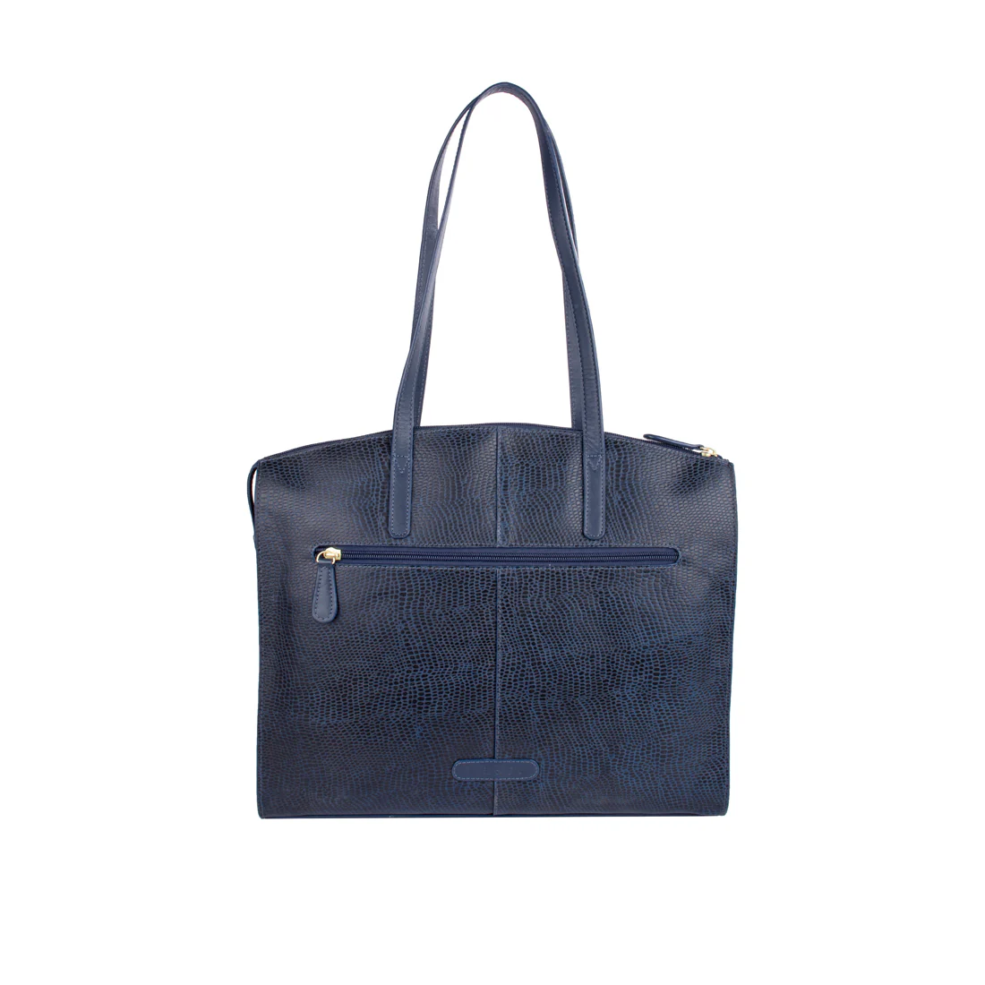 Ee Hong Kong 01 Blue Leather Tote Bag - Image 4