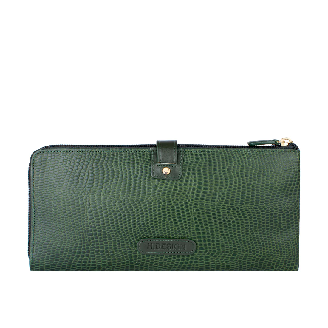 E Hong Kong W3 Green Leather Zip Around Wallet - Image 4