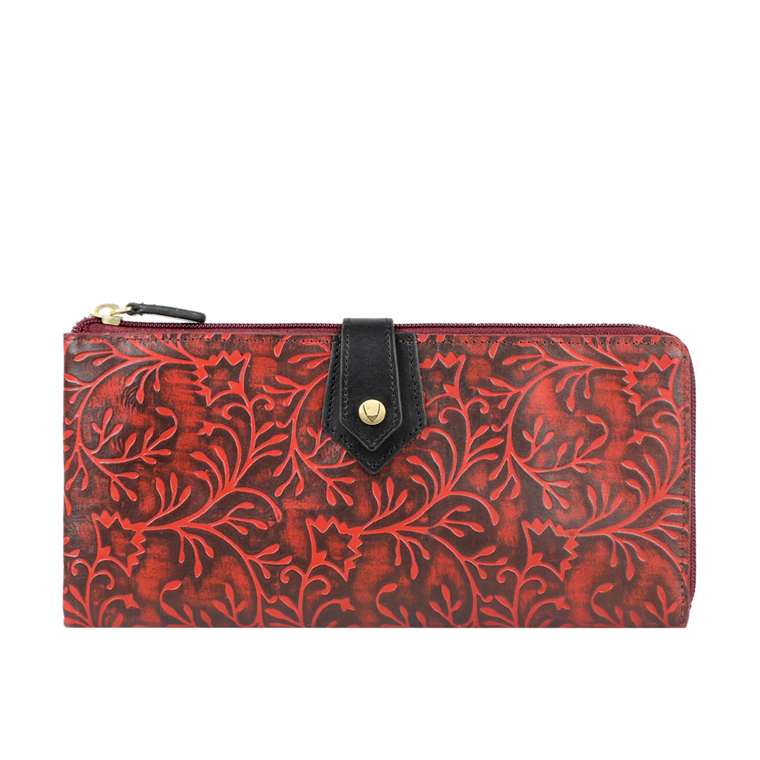 Ee Hong Kong W3 Red Leather Zip Around Wallet - Image 2