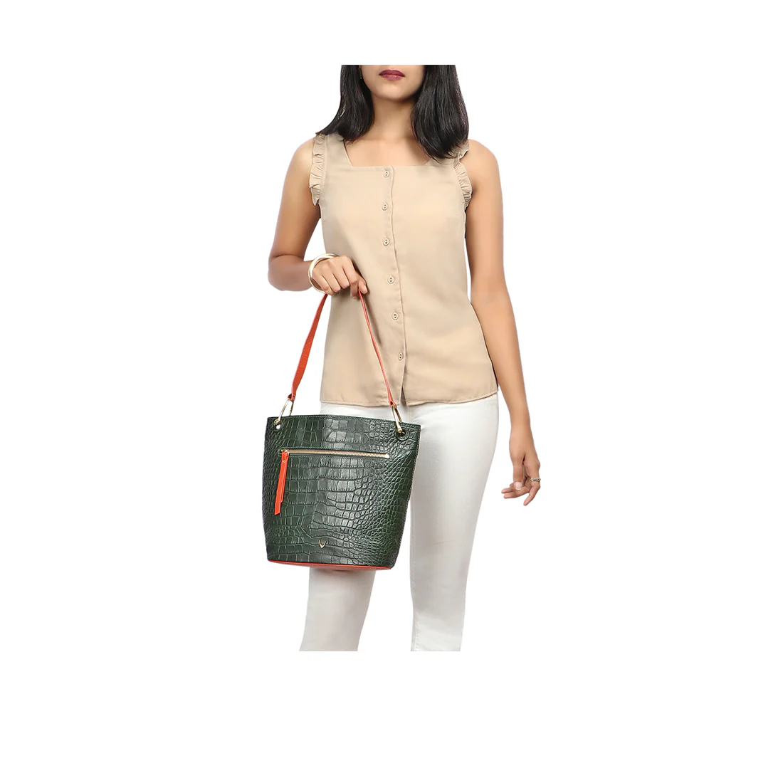 Ee Jupiter 01 Green Leather Shoulder Bag