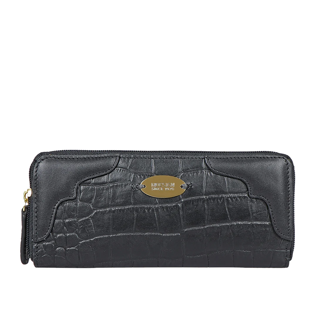 Ee Karolina W2-M Black Leather Zip Around Wallet