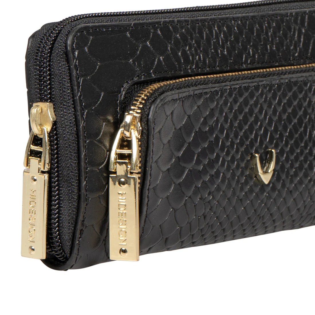 Ee Katniss W1-M Black Leather Zip Around Wallet - Image 6