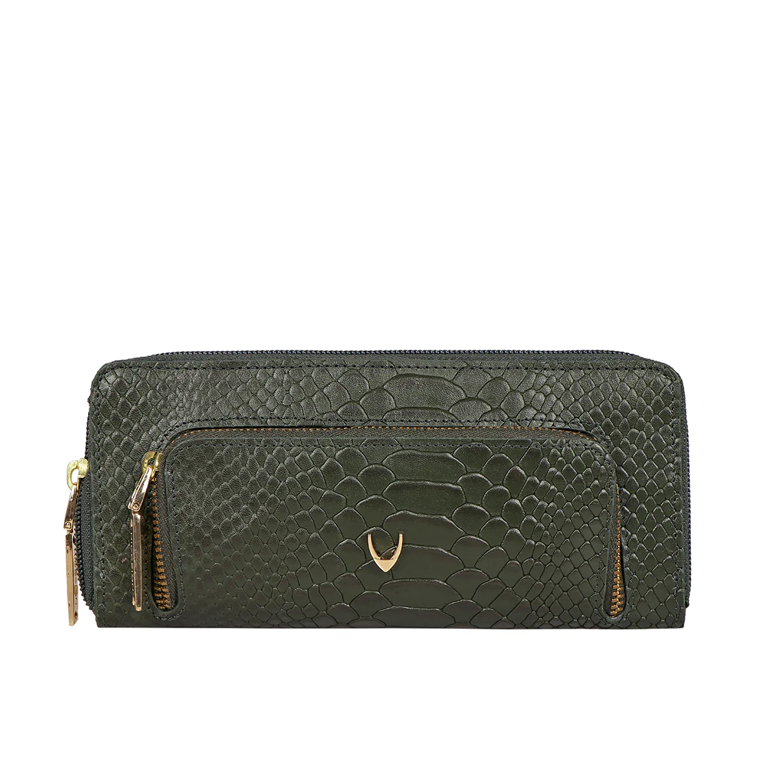 Ee Katniss W1-M Green Leather Zip Around Wallet