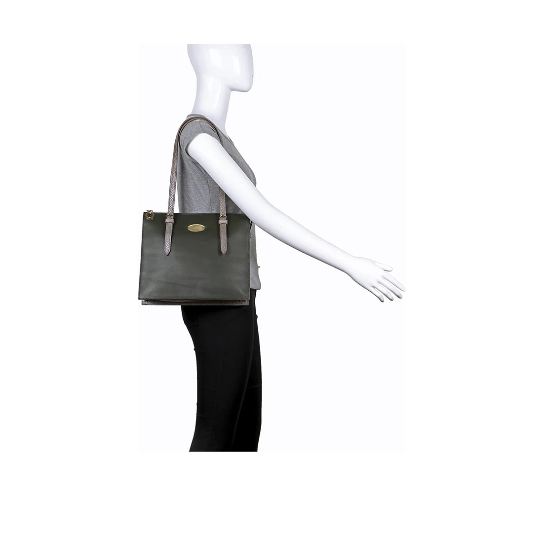 Ee Kuhulu 02 Green Leather Shoulder Bag - Image 5