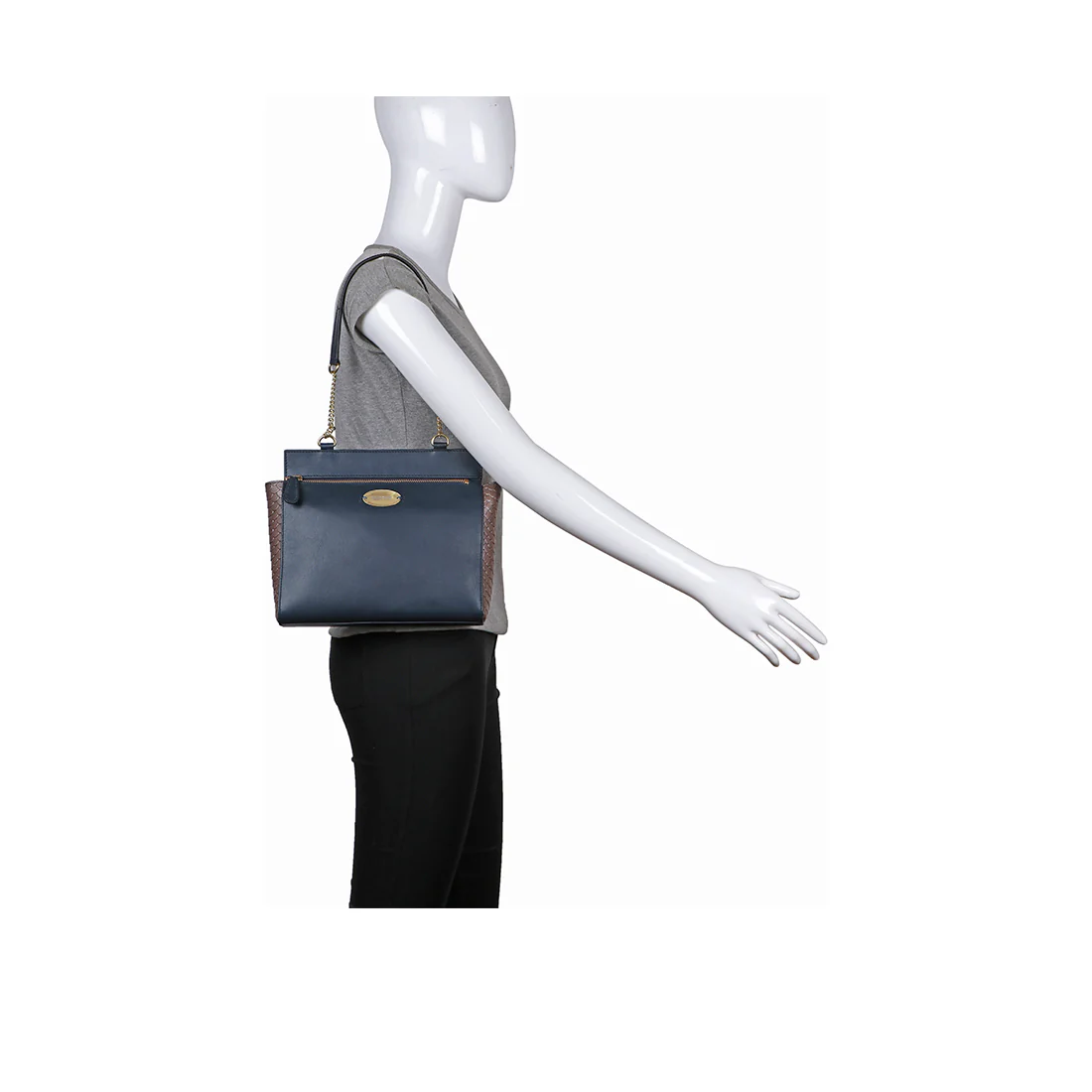 Ee Kuhulu 04 Blue Leather Shoulder Bag - Image 5