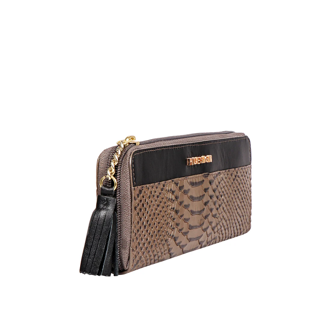 Ee Kuhulu W1 Grey Leather Zip Around Wallet - Image 3