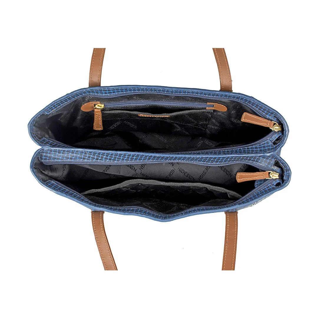 Ee Leandra 01 Blue Leather Tote Bag - Image 4