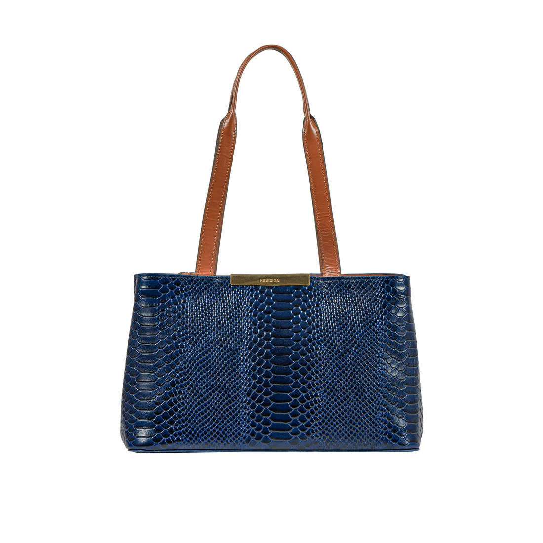 Ee Leo 01 Blue Leather Tote Bag - Image 3
