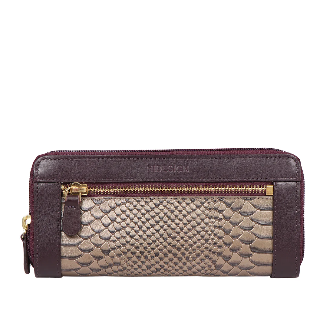 Ee Libra W2 Purple Leather Double Zip Around Wallet - Image 2