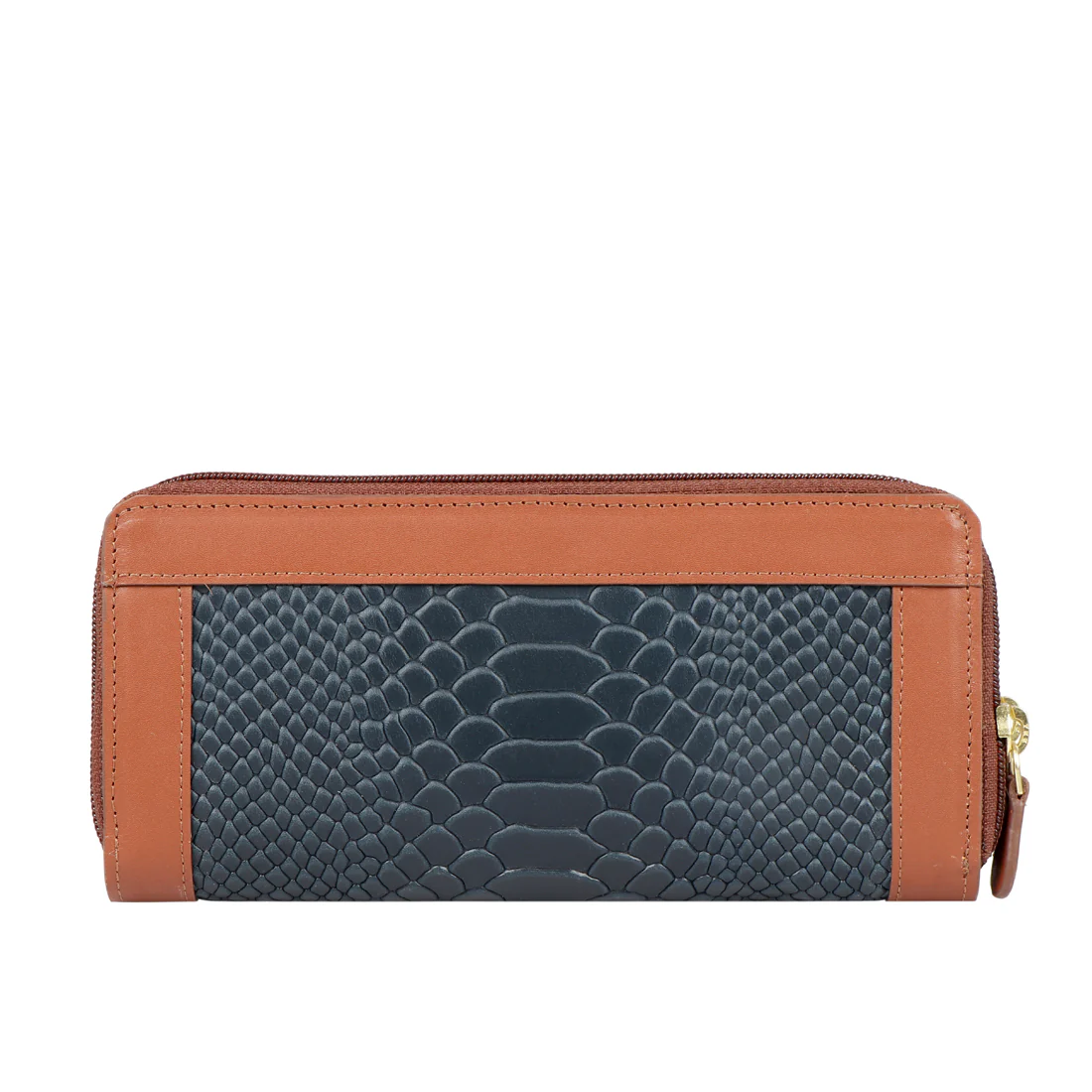 Ee Libra W2 Blue Leather Double Zip Around Wallet - Image 4