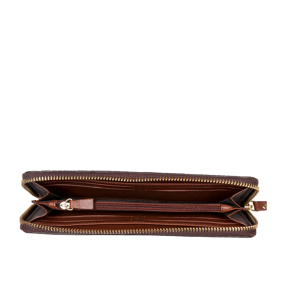 Ee Libra W2 Brown Leather Double Zip Around Wallet - Image 5