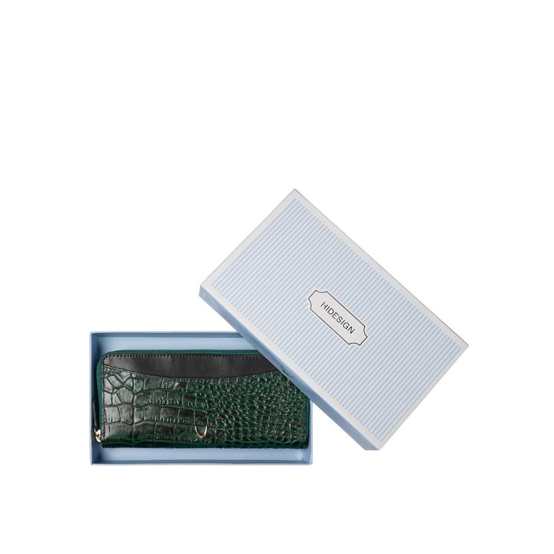 Ee Lilac W1-M Green Leather Double Zip Around Wallet - Image 7
