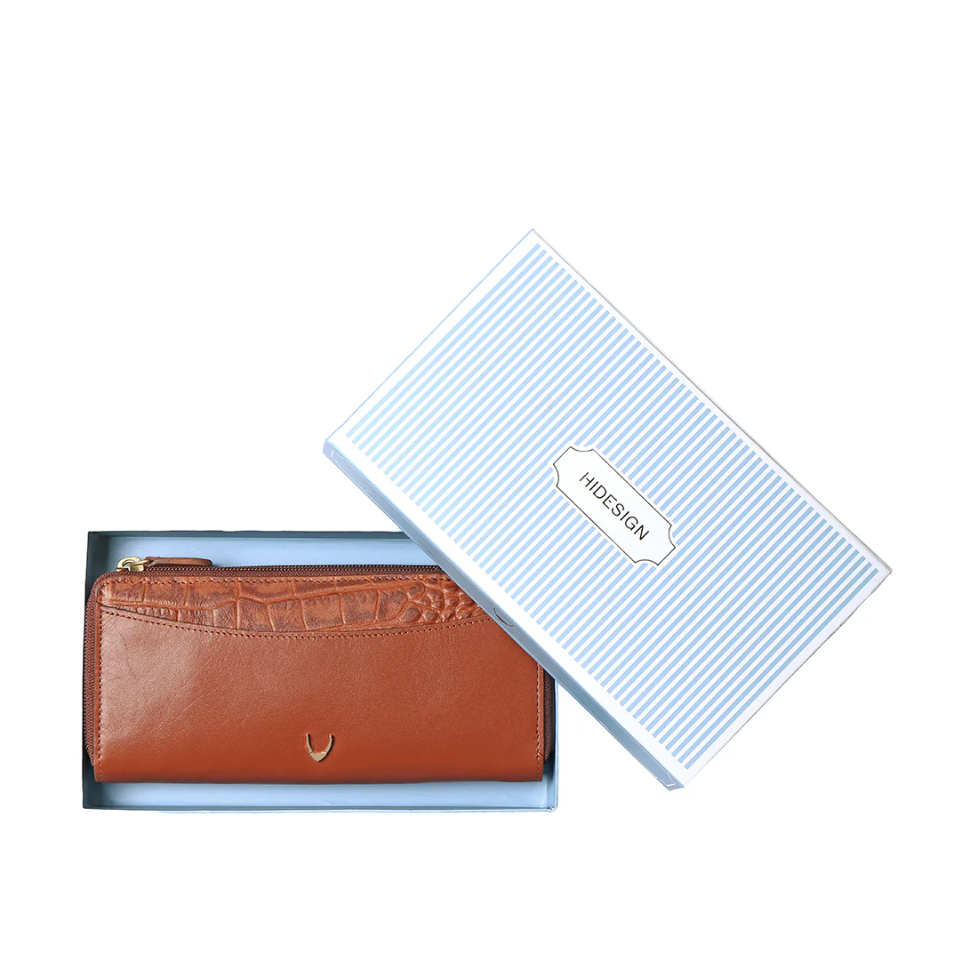 Ee Lilac W1-M Tan Leather Double Zip Around Wallet - Image 6