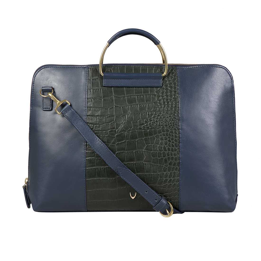 Ee Linda 01 Blue Leather Laptop Bag